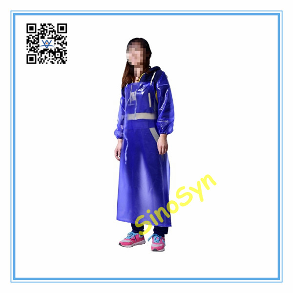 FQ1757 Thermoplastic Elastomer Acid-Proof Anti-oil Apron Working Safty Protective Waterproof 42inch--Blue